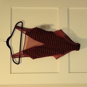 KENNETH COLE velour swimsuit,M, burgundy,NWT